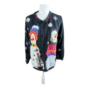 Quacker Factory Festive‎ Snowman Cardigan
